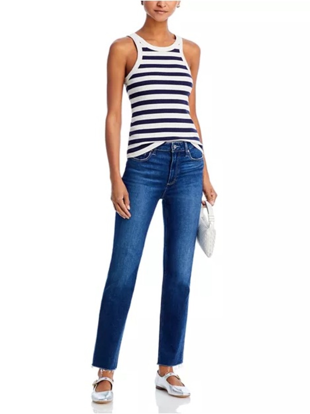 PAIGE Cindy High Rise Ankle Straight Jeans in Foreign Film Size 27